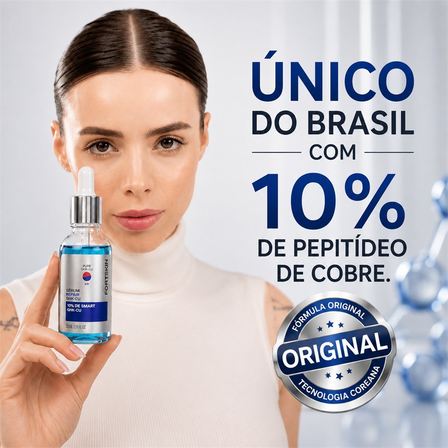 Único do Brasil com 10% Smart de peptídeo de cobre. Fórmula original com tecnologia Koreana.