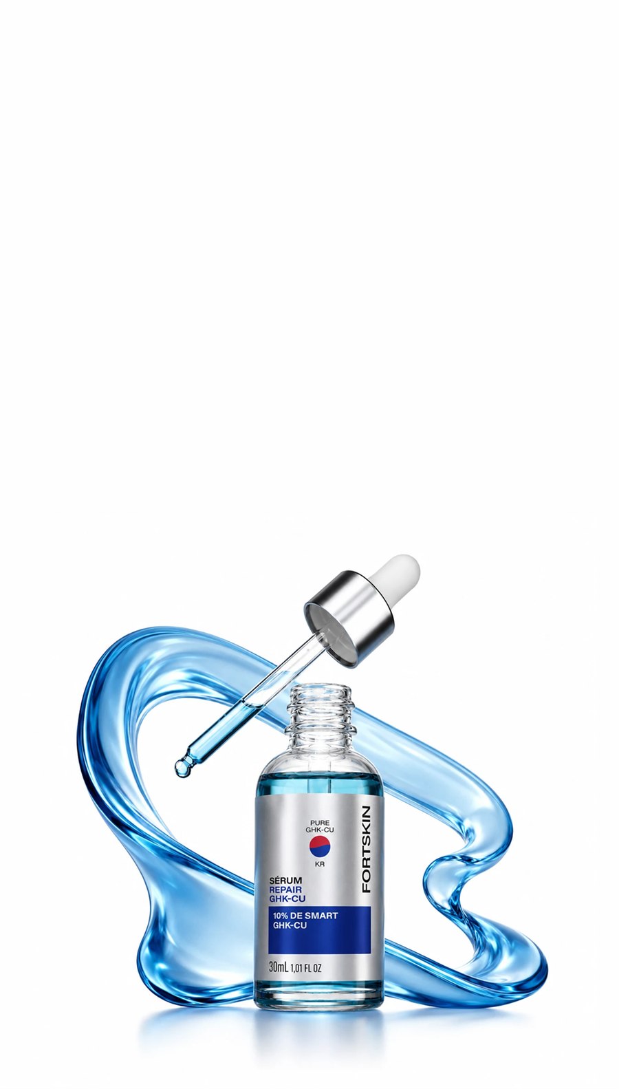 Sérum Repair GHK-Cu com conta-gotas e onda de sérum